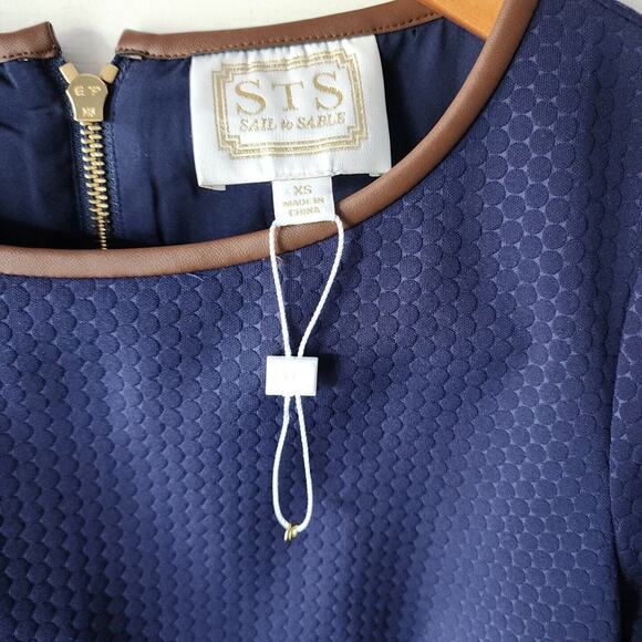 NEW SAIL to SABLE Bell Sleeve Midi Dress | Navy Blue | XS - Picture 4 of 4